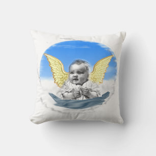 baby Angel designs Throw Pillow