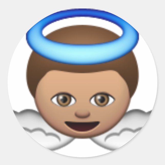 baby angel emoji Halo love Classic Round Sticker (Front)