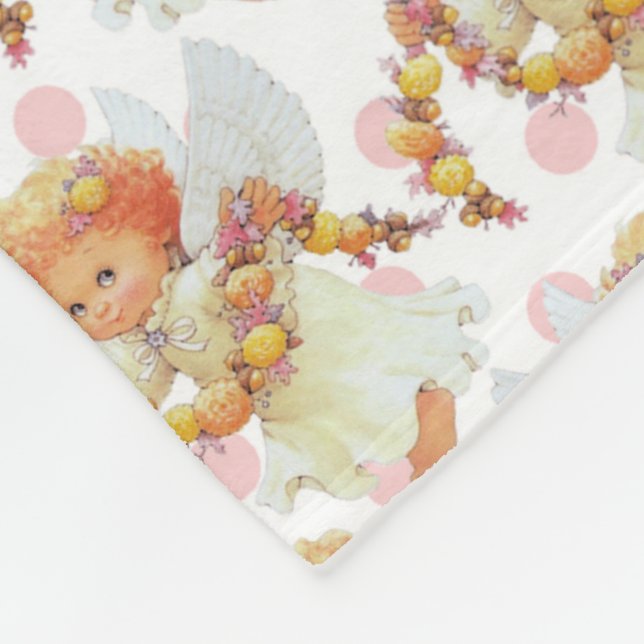 Baby Angel girl fleece blanket (Corner)