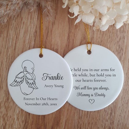 Baby Angel loss memorial Ceramic Ornament