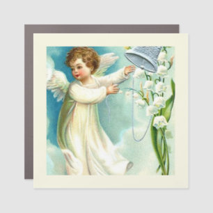 Baby Angel With Blue Bell  Car Magnet