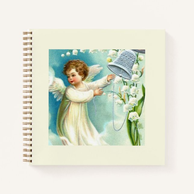 Baby Angel With Blue Bell  Notebook (Front)