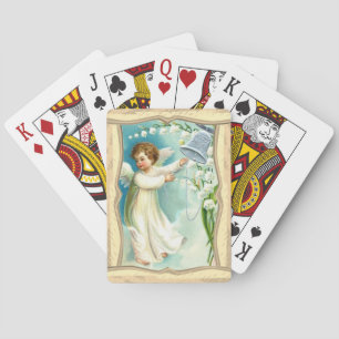 Baby Angel With Blue Bell Poker Cards