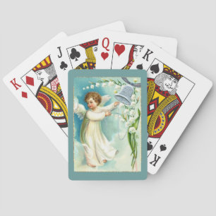 Baby Angel With Blue Bell Poker Cards