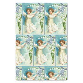 Baby Angel With Blue Bell Tissue Paper by justcrosses at Zazzle