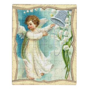 Baby Angel With Blue Jigsaw Puzzle