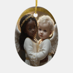 baby angels ceramic ornament