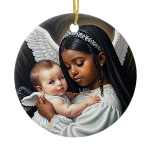 baby Angels Ceramic Ornament