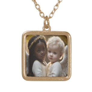 baby angels gold plated necklace