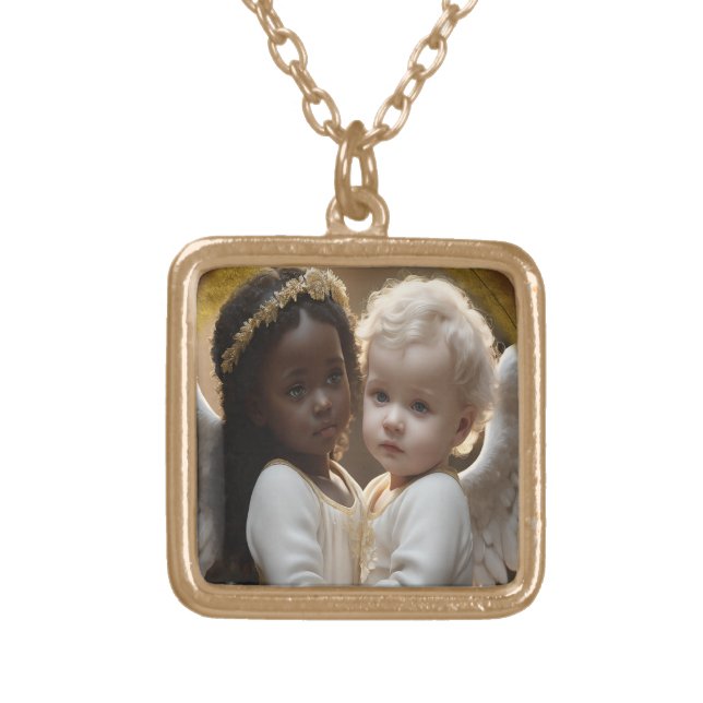 baby angels gold plated necklace (Front)