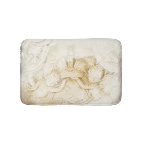 Baby Angels Holding Crown  Bath Mat