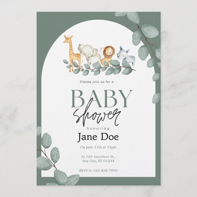 Baby Animal Baby Shower Invitation (Front)