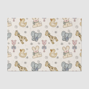 Baby Animal Elephant Pig Duck Giraffe Tissue Paper