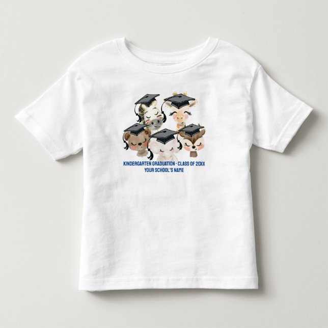 Baby Animal Graduates Toddler Fine Jersey T-Shirt (Front)