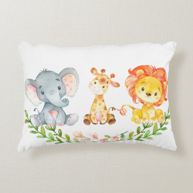 Baby Animal Nursery Pillow (Front)