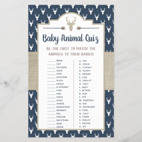 Baby Animal Quiz Woodland Deer Flyer