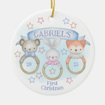 Baby Animal Rattles Baby's First Christmas