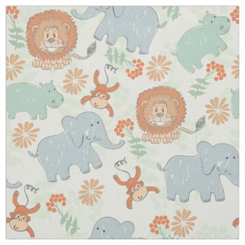 Baby Animal Safari Fabric by uniqueprints at Zazzle