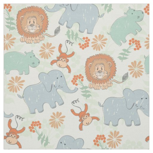 Baby Animal Safari Fabric | Zazzle