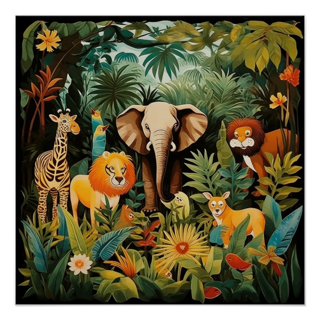 Baby Animal Safari Print for a nusery/child's room (Front)