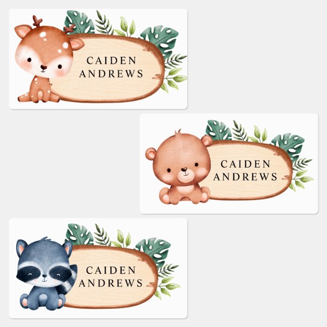 Baby Animal Wood Slice Labels (Group)