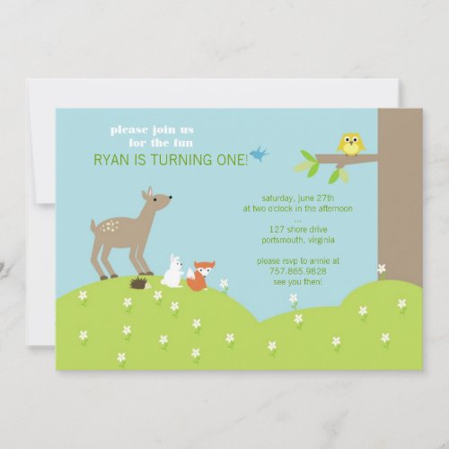 Baby Animal Woodland Invitation