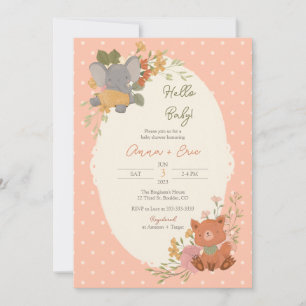 Baby Animals Baby Shower Invitation
