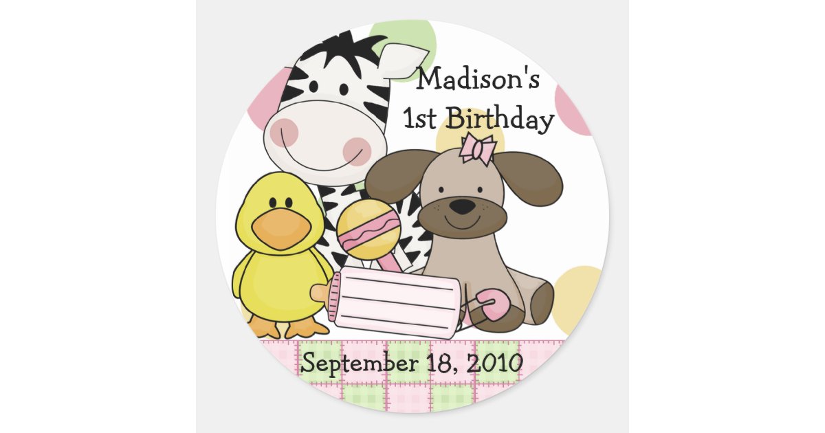 Baby Animals Baby Shower Sticker Zazzle