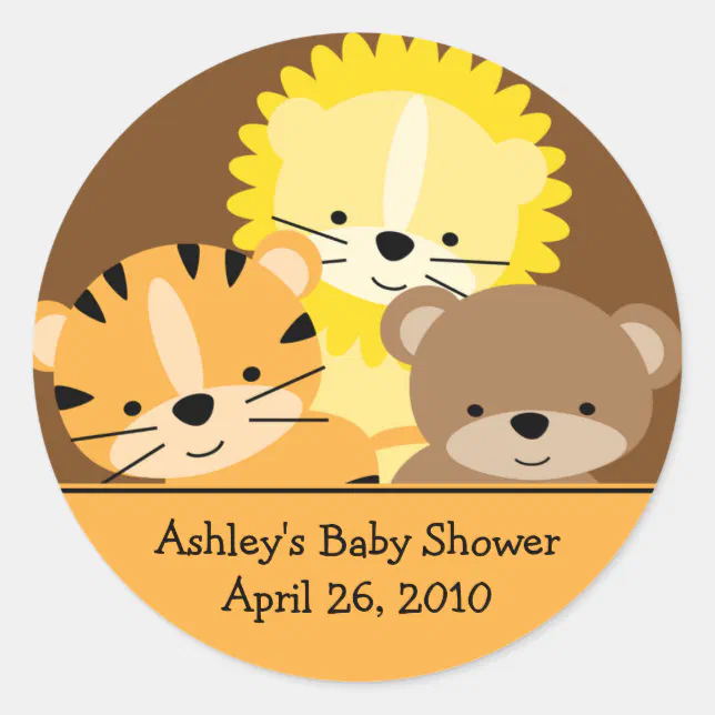 Baby Animals Baby Shower Sticker Zazzle
