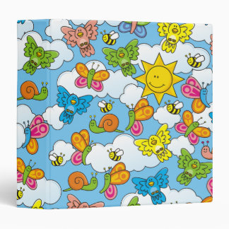 Baby Animals Background 3 Ring Binder