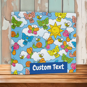 Baby Animals Background 3 Ring Binder