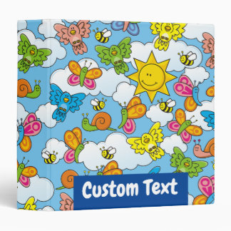 Baby Animals Background 3 Ring Binder