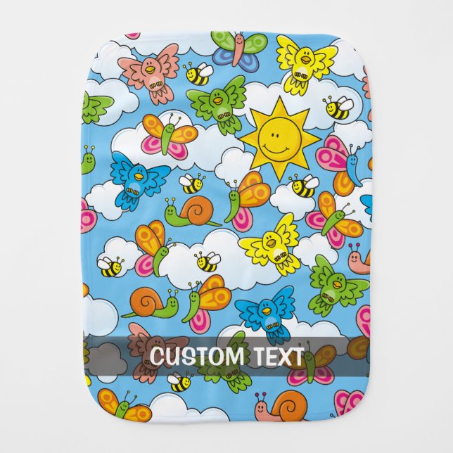 Baby Animals Background Burp Cloth (Front)