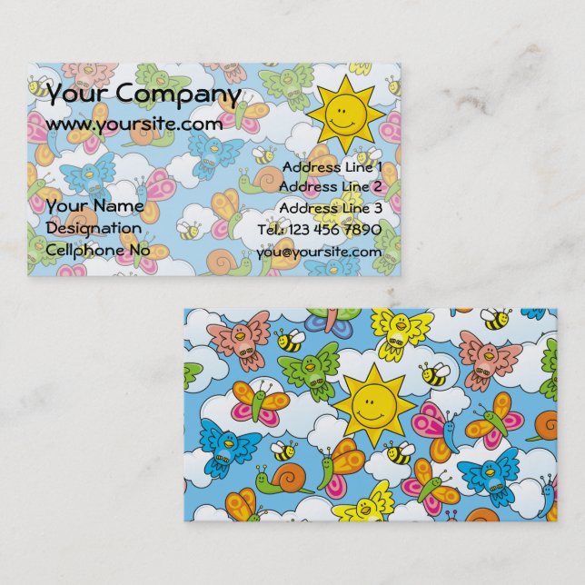 Baby Animals Background Business Card (Front/Back)