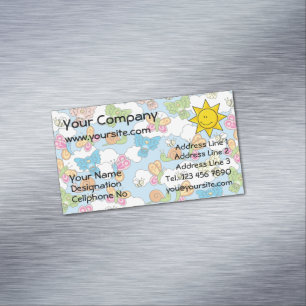 Baby Animals Background Business Card Magnet