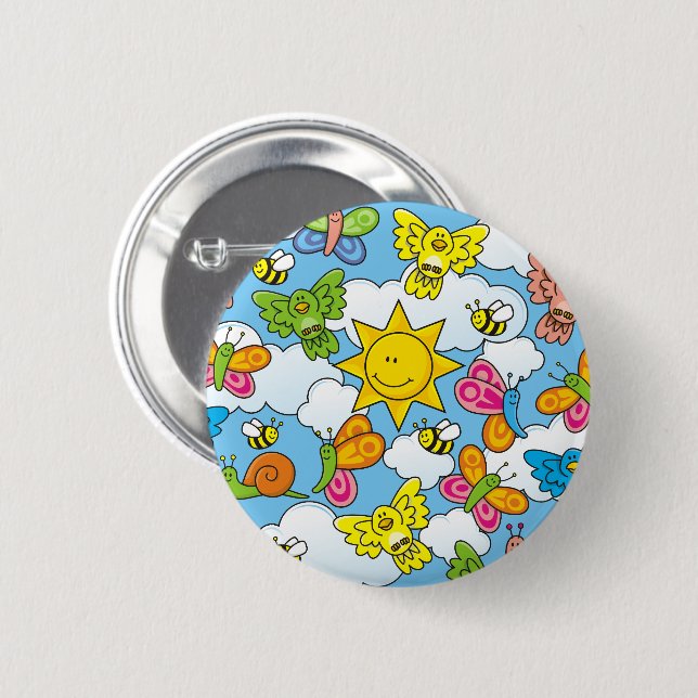 Baby Animals Background Button (Front & Back)