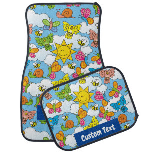 Baby Animals Background Car Floor Mat