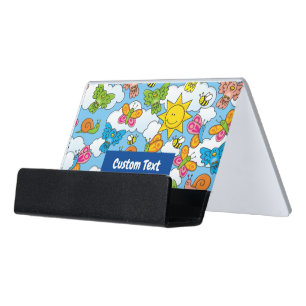 Baby Animals Background Desk Business Card Holder