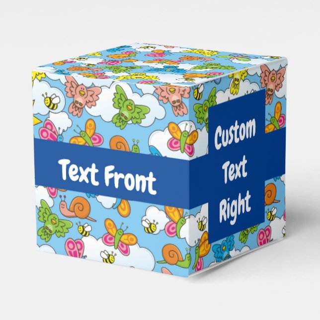 Baby Animals Background Favor Boxes (Front Side)