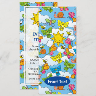 Baby Animals Background Invitation