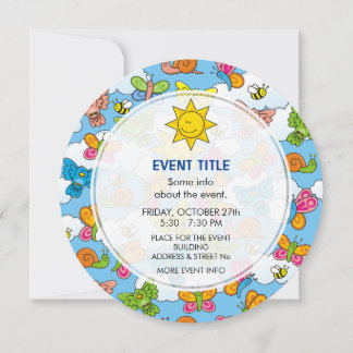 Baby Animals Background Invitation