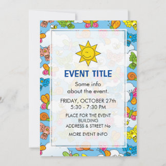 Baby Animals Background Invitation