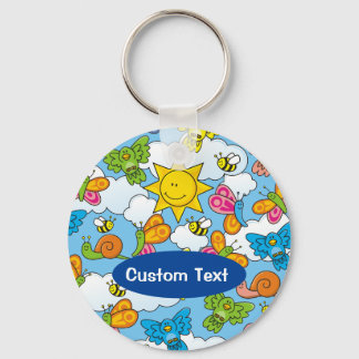 Baby Animals Background Keychain