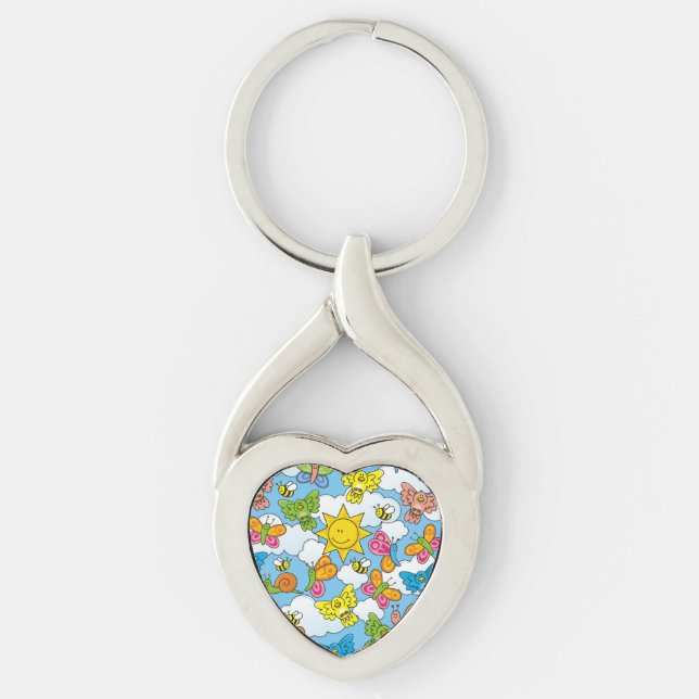 Baby Animals Background Keychain (Front)