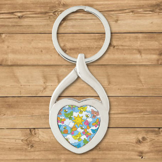Baby Animals Background Keychain