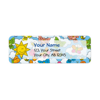 Baby Animals Background Label