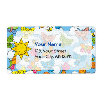 Baby Animals Background Label