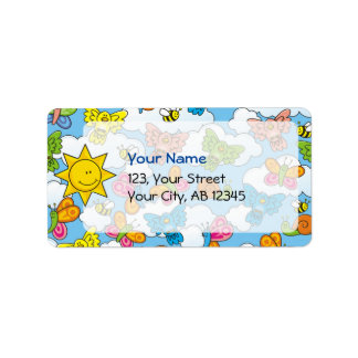 Baby Animals Background Label