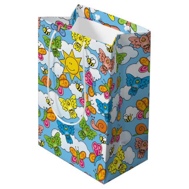Baby Animals Background Medium Gift Bag (Back Angled)