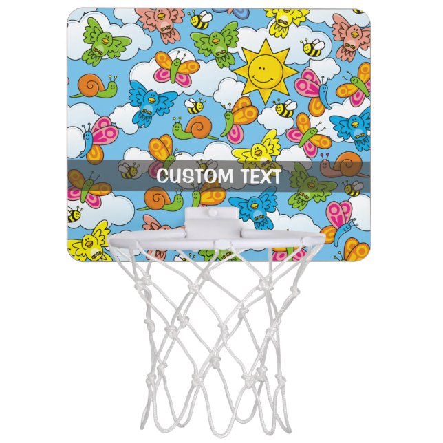 Baby Animals Background Mini Basketball Hoop (Front)